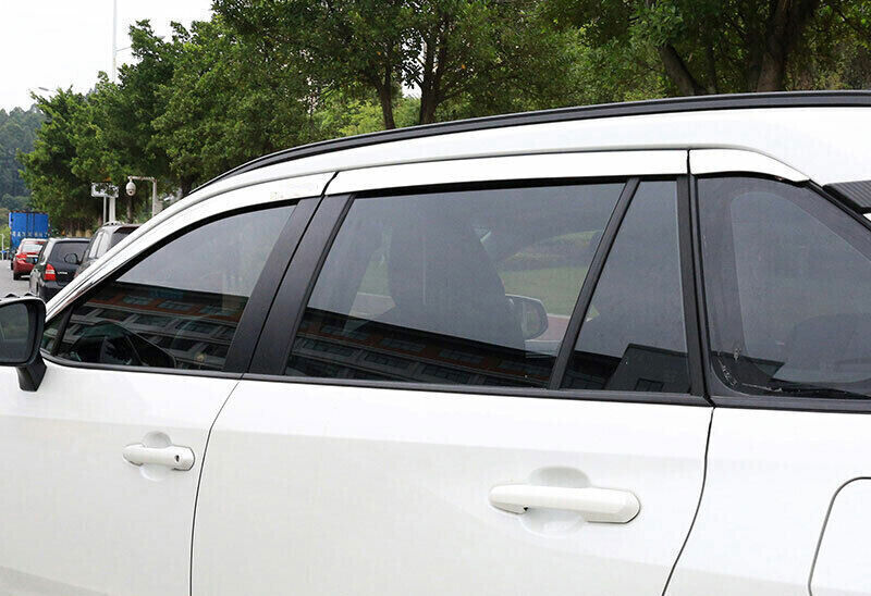 For RAV4 21-2024 Chrome ABS Window Visor Vent Sun Rain Shield Guard 6P B n
