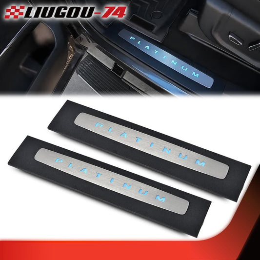 One pair of front door sills fits 2017 - 2022 for F250 F350 F450 Super Duty- v