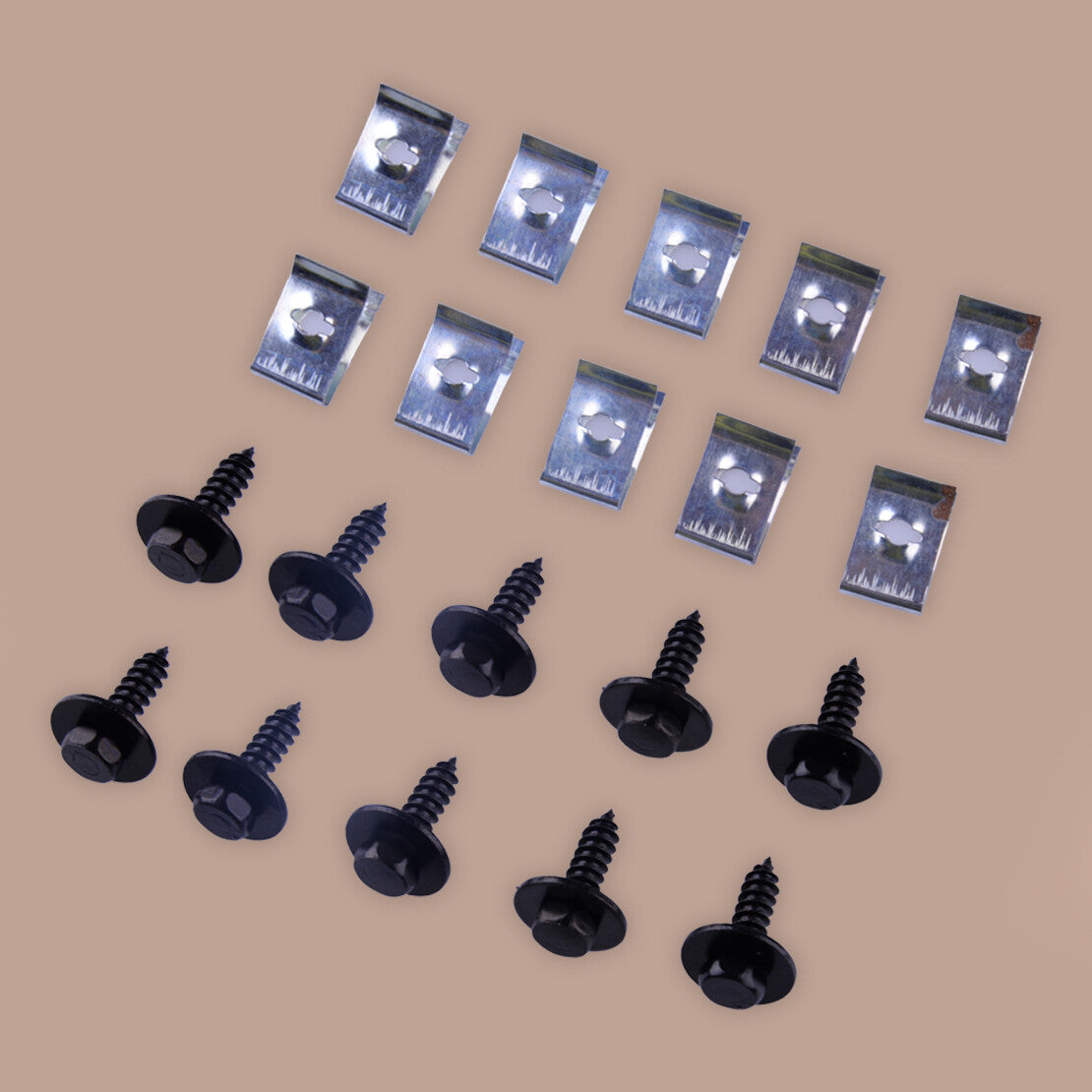 20pcs Bumper Splash Shield Guard Under Engine Cover U-nut Clips Screws Rivet Kit