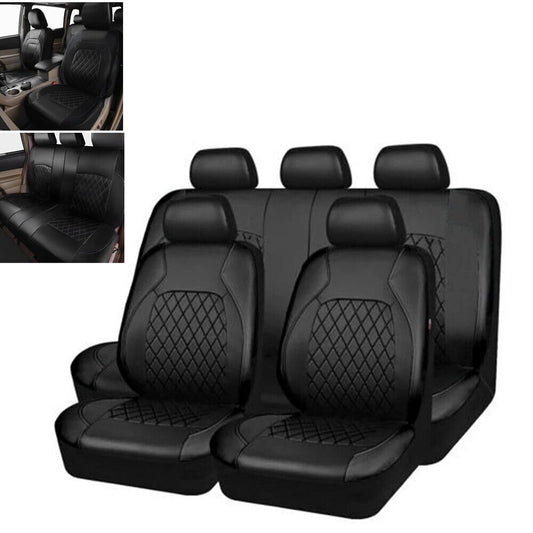 Car for Seat Covers Full Set PU Leather Protector Accessories for Honda for Civic Black n