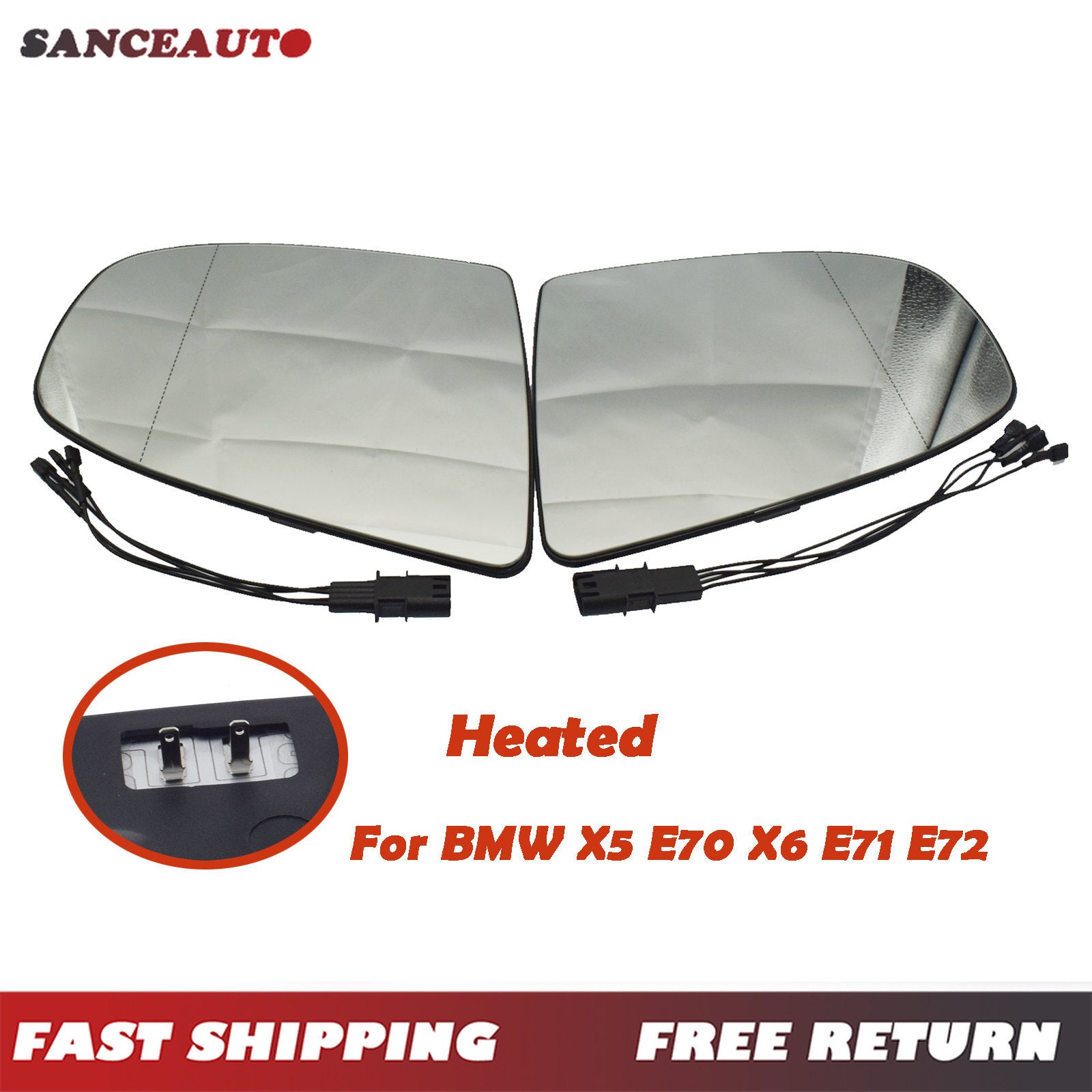 2-Pack for X5 E70 X6 E71 E72 LH Right-Hand Rearview Mirror Heating Cable n