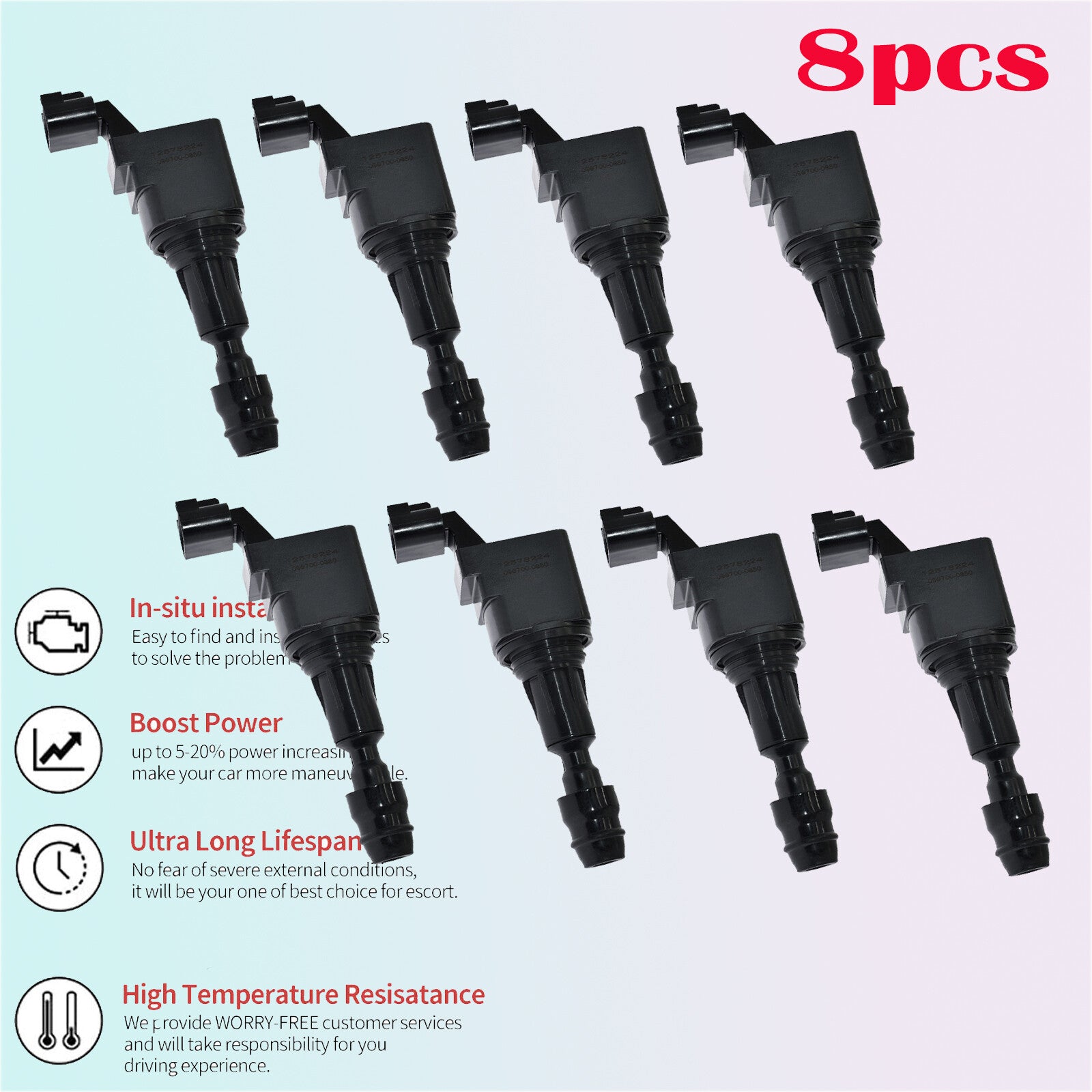 8x Ignition Coils for Chevrolet Cobalt Malibu Equinox HHR for GMC for Pontiac for Saturn