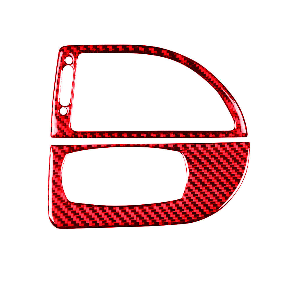 Red Carbon Fiber Headlight Switch Air Vent Cover Trim for BMW 6Series M6 2004-10