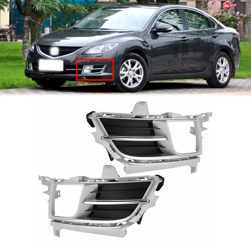 Pair Front Bumper Fog Light Chrome Cover for Mazda 6 2009-2010 LH+RH