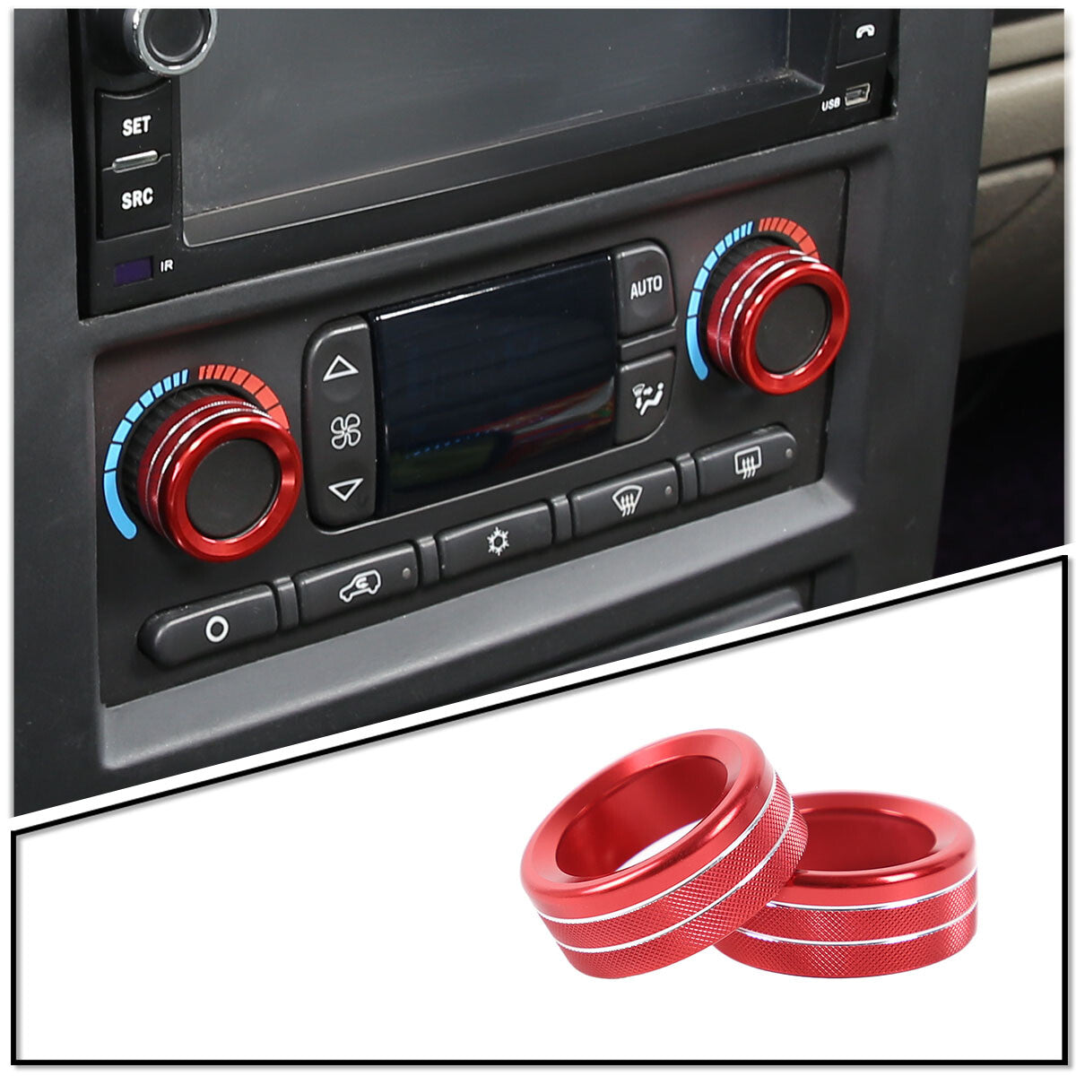 Red Gear panel decoration and cup holder decoration are suitable for ta Tundra 2014-21- v