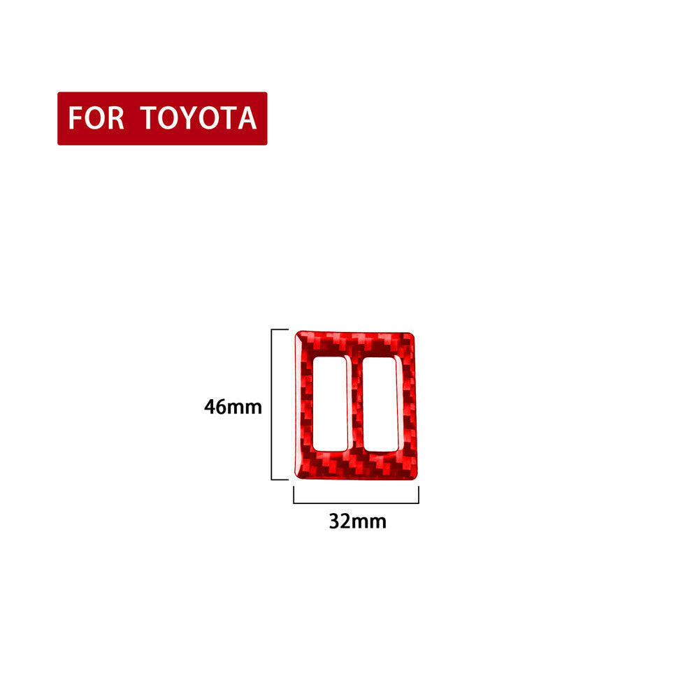 Red Carbon Fiber Central Air Outlet Vent Switch Cover For T@yota for Corolla 2014-18