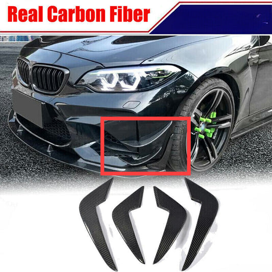 Carbon Fiber Front Bumper Splitter Canards Fins Spoiler Fit for BMW F87 M2 16-17 Q