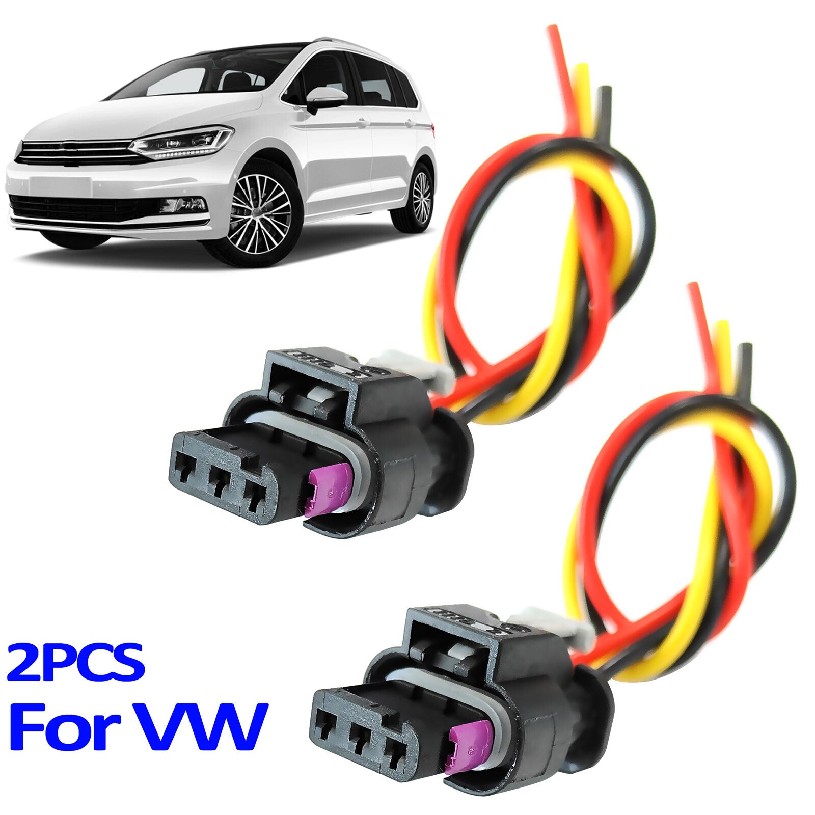2* for VW Eos for Golf for Jetta for Passat for Tiguan Touran 3Pin PARKING SENSOR PLUG Connector Q