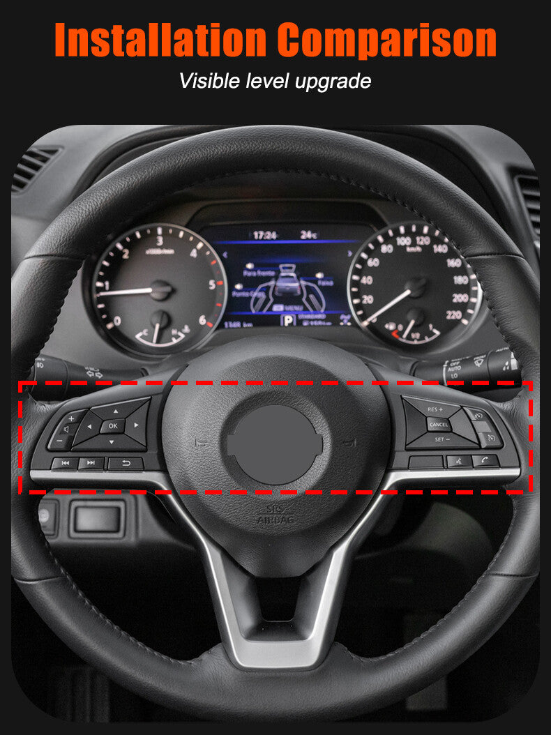 Carbon ABS steering wheel cover trim for Frontier 2022+ and Titan- n