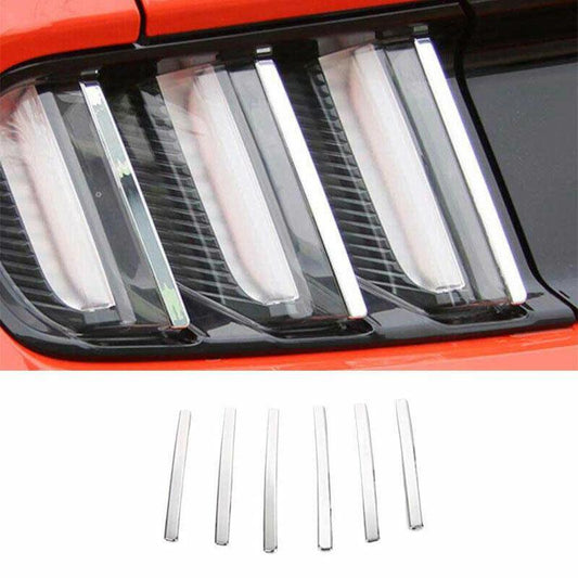 for Ford for Mustang 2015-2022 Paint Silver Exterior Tail Light Lamp Strip Trim 6PCS