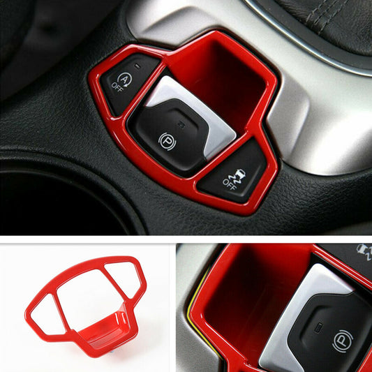 1P Red Internal Electronic Parking Brake Frame Cover Trim for 2017-2021 for Jeep Compass