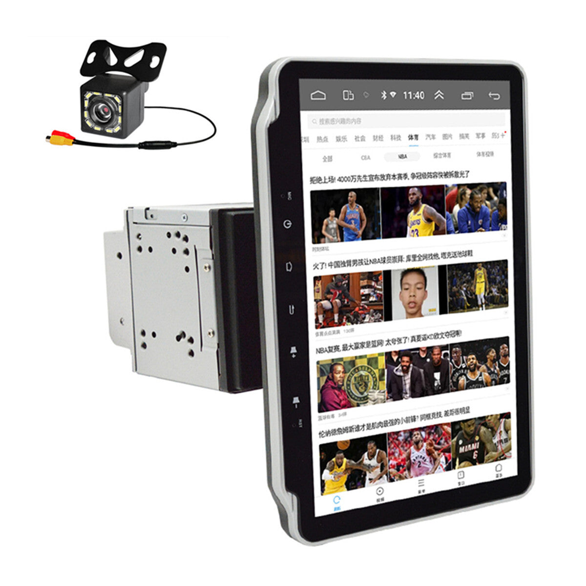 2DIN Touch Screen Car Stereo Radio GPS Wifi Rotatable 10.1in Android9.1 W/Camera