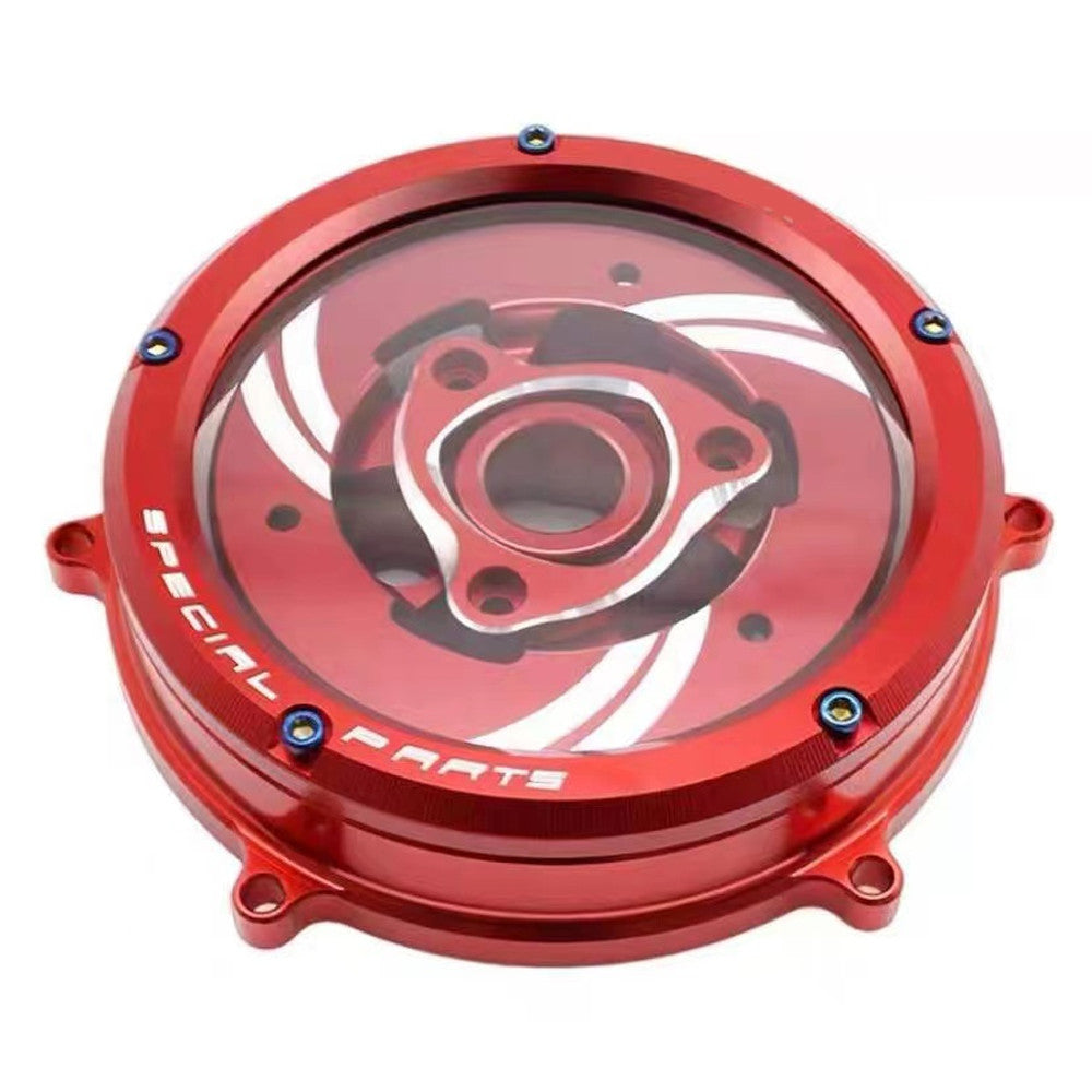 Racing Clear Clutch Cover Red  Spring Retainer for Ducati Panigale V4 S 2018-21