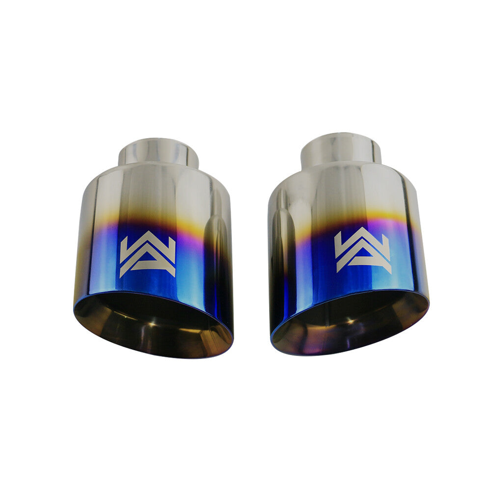 1PC Blue Universal 2.5'' inlet 4.5'' outlet Exhaust End Tips Muffler Tips 152mm