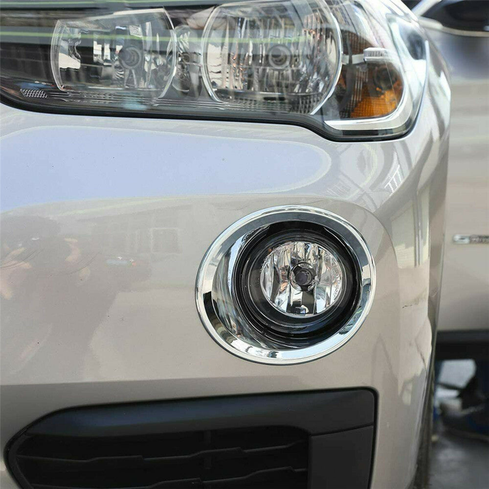 Chrome ABS Exterior Front Fog Light Lamp Cover Trim Fit for BMW X1 F48 2016-2021
