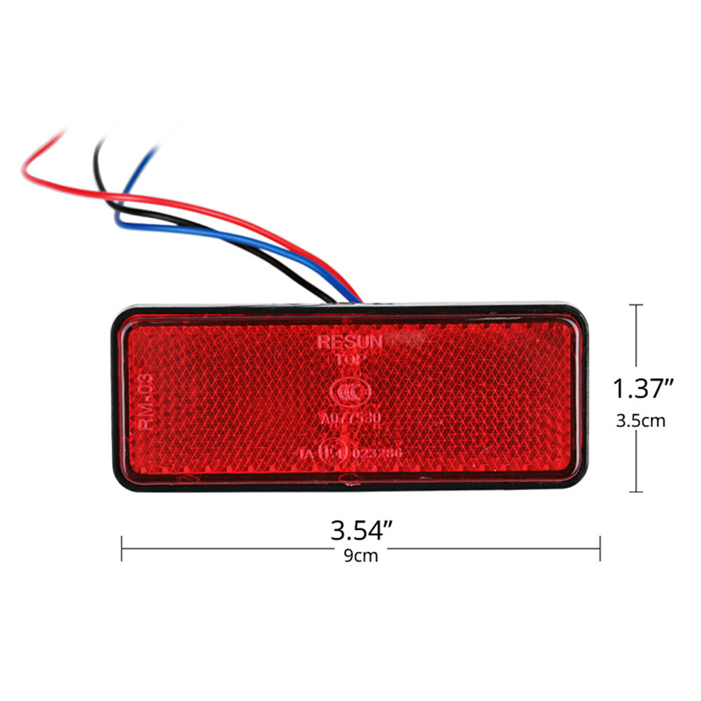 12V Red LED Reflector Tail Brake Stop Light Lamp for Truck Trailer Motorcycle Q