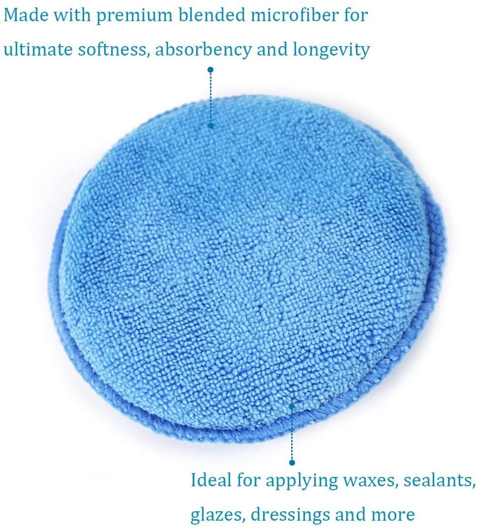 10-pack Car Wash Sponge Wax Microfiber Application Pad Microfiber Wax Applicator