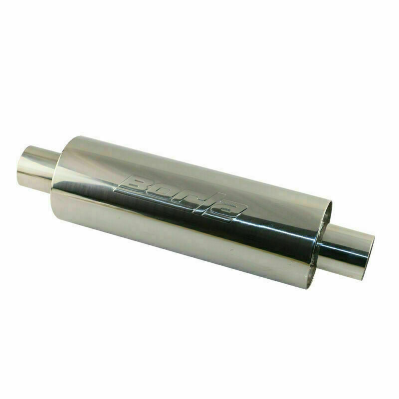 1PC 2 Exhaust Silencer Resonator Exhaust Muffler 400mm Tips Stainless Steel