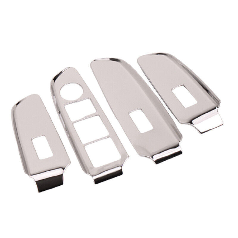 Glass Window Lifting Lock Panel Trim 4 for Kia K3 Forte 2014-2018 Chrome Steel
