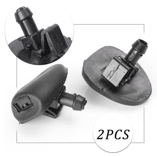2x Front Windscreen Washer Jet Nozzle Fit for Peugeot 206 for Citroen C2 Black ABS