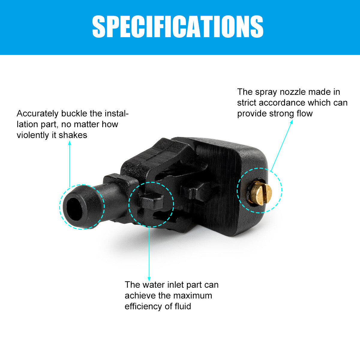 2-Piece Windshield Washing Machine Liquid Nozzle for Ford F-150 2004-2014 3W7Z17603AA
