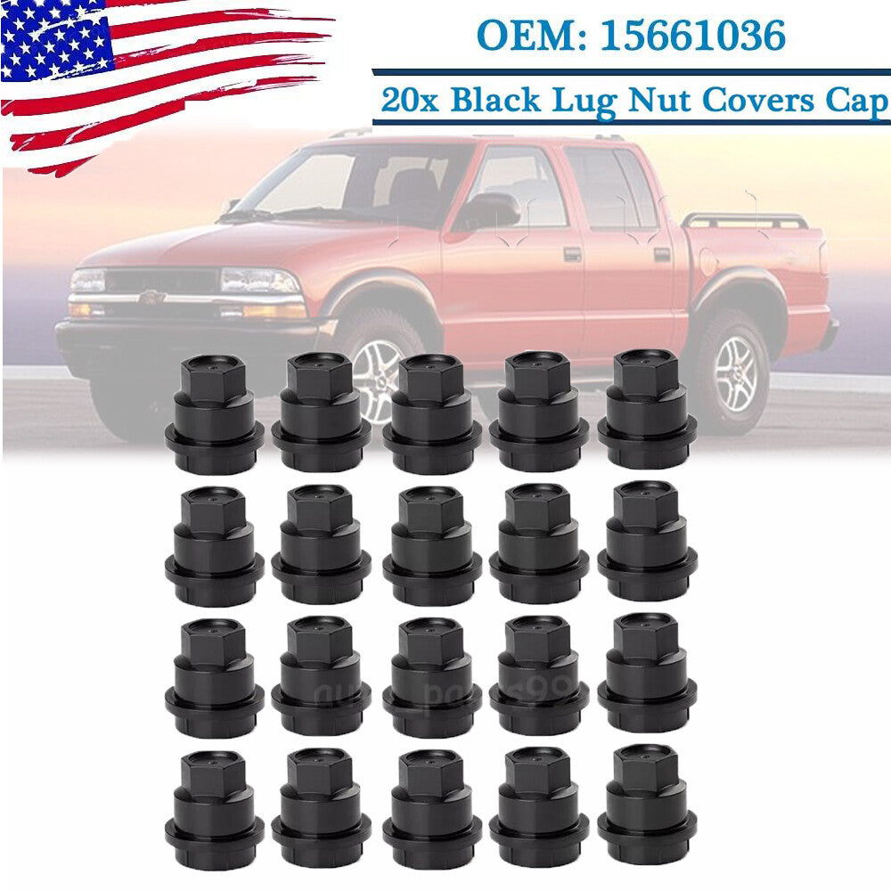 Suitable for S10 Blazer for GMC Jimmy Sonoma 20-piece black LUG NUT COVERS hats from the . n