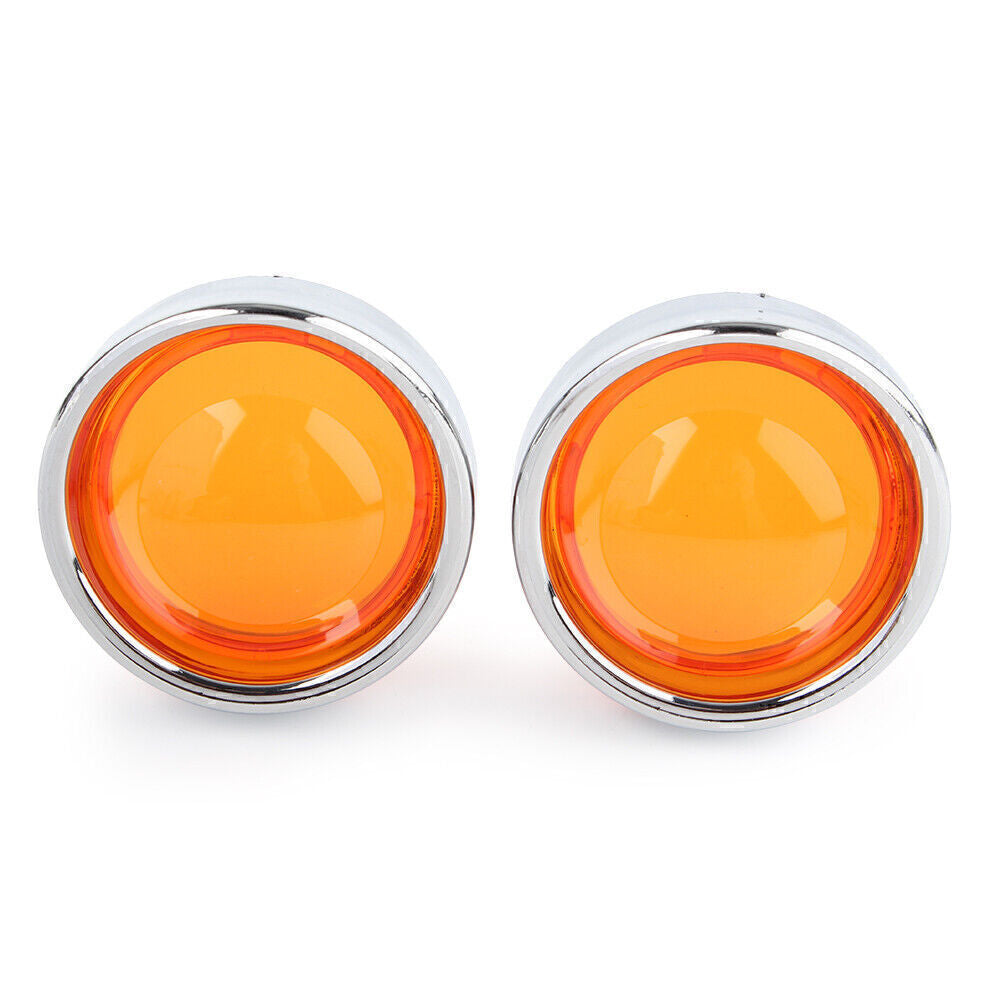 Fit for Harley Touring Glide Road King Turn Signal Light Lens Cover Bezels Yellow