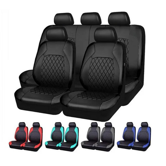 4/9PC PU Leather Car Front Rear for Seat Cover Protector Cushion Full Set Chair Pad Q