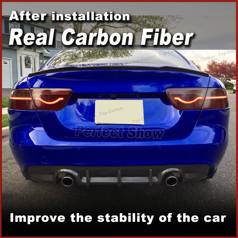 Fit for Jaguar XE X760 Sedan 15-19 REAL Carbon Rear Trunk Spoiler Boot Wing Lip