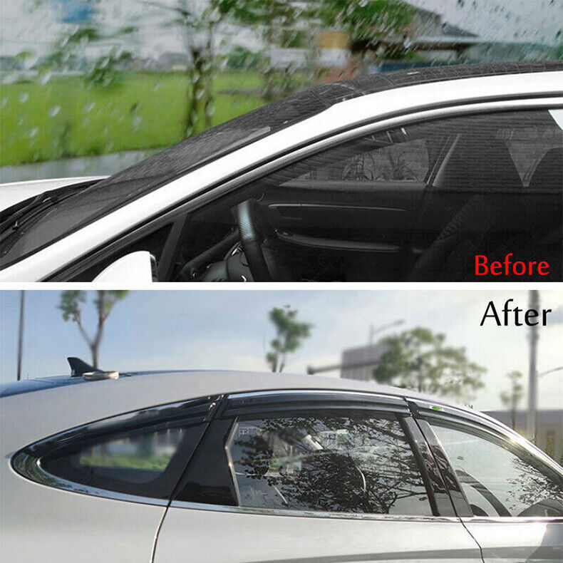 for Hyundai Sonata 20-2023 W/Chrome Window Visor Vent Shade Sun Rain Guard Trim