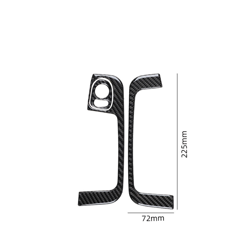 2Pcs Carbon Fiber Interior Decor Door Control Cover Trim For 2012-2015 for Fiat 500