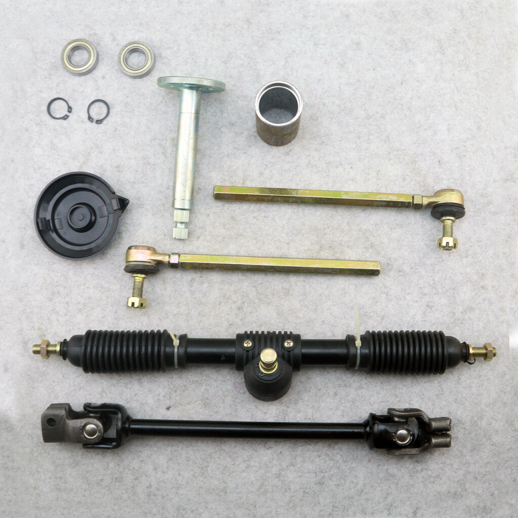 30cm Steering Wheel Assembly 42cm Gear Rack Pinion 380mm U Joint Tie Rod Knuckle