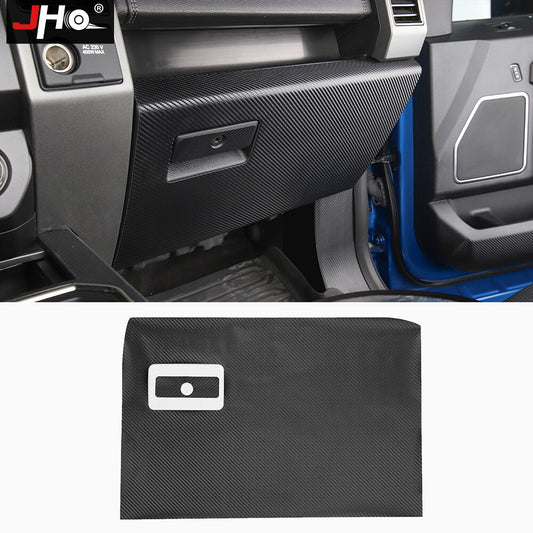 Carbon Fiber Leather Car for Co -pilot Storage Box Sticker Pad for Ford F150 15-2020