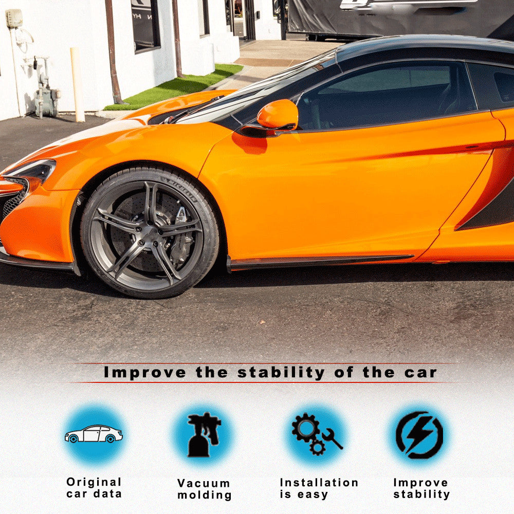 for McLaren 650S 2Door 2014-17 REAL CARBON Side Skirt Extension Lip Door Blades