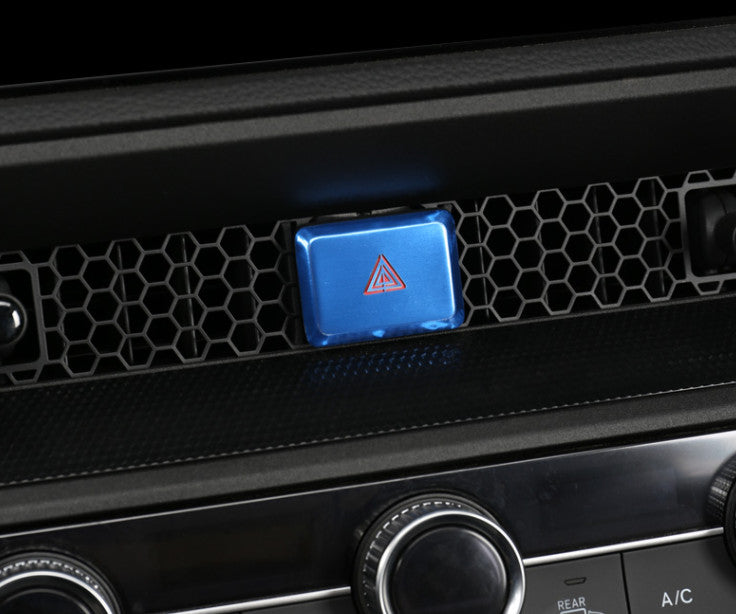 Blue Aluminum Double Flash Warning Light Switch Trim for Honda CR-V 2023-2024 n