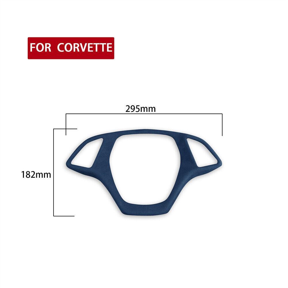 Suede Blue Steering Wheel Button Frame Trim for Chevrolet for Corvette C7 2014-19