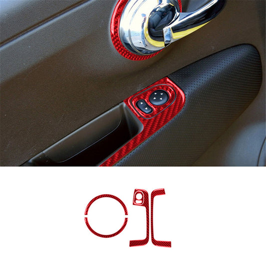 2X Red Carbon Fiber Rear Air Vent Cover Trim for Chrysler 200 2015-2017 Type B v