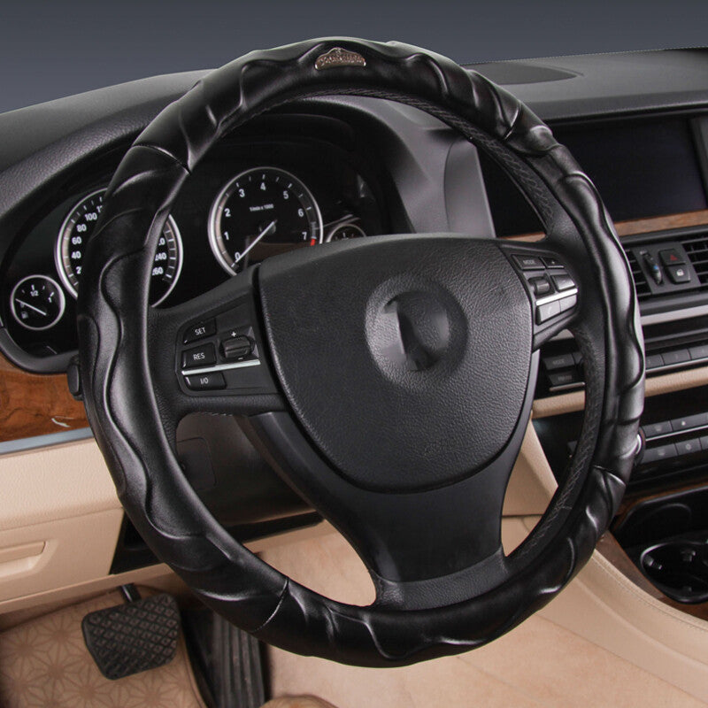 38cm car steering wheel cover, polyurethane synthetic leather, non-slip, suitable for GM cars, SUVs - n
