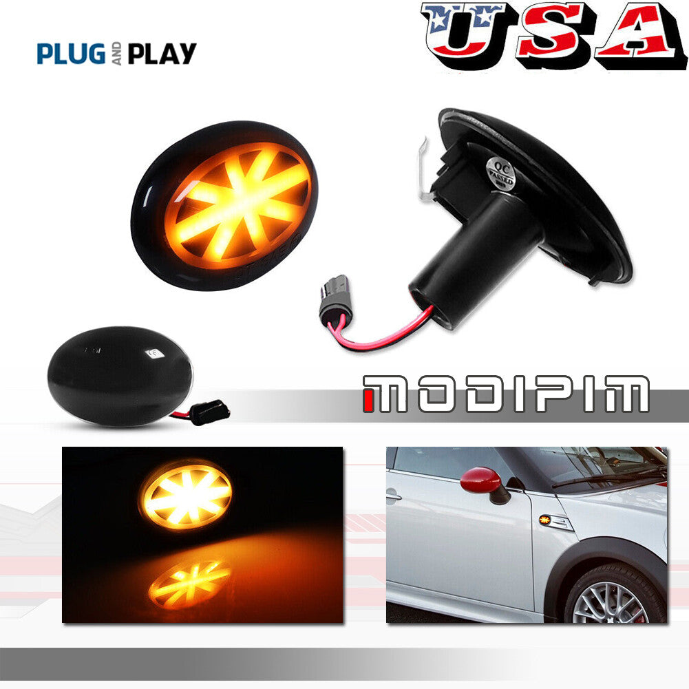 Union Jack amber LED front marker light suitable for Mini Cooper R55 R56 R57 R58 R59- v