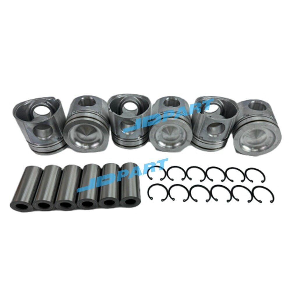 6-piece set of 6D102 pistons with pins 3970192 3934047 3920691 engine parts -