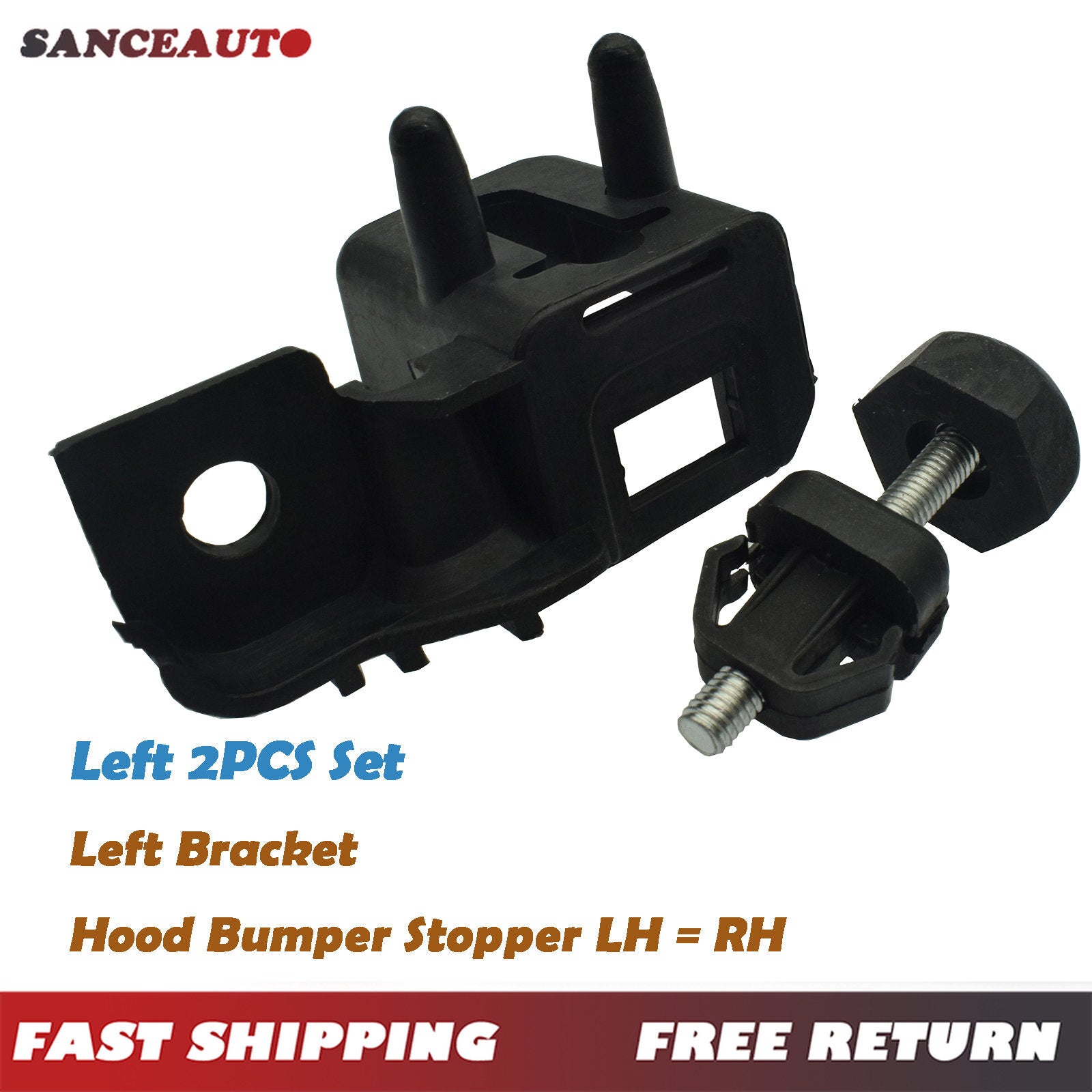 Suitable for 2013-2020 Fusion MKZ range hood anti-collision plugs and brackets; LH driver 2-piece set. n