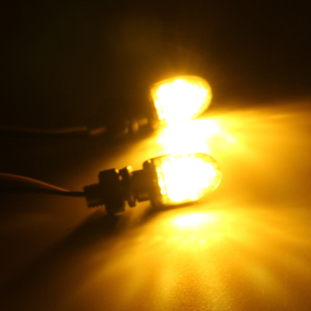 2-piece turn signal indicator light E24 for mini LED motorcycle amber flash light black