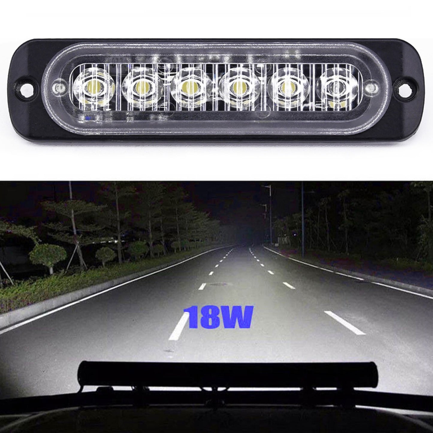 Universal Car Truck 6 LED Daytime Running Light DRL Daylight Fog-Lamp Headlight v