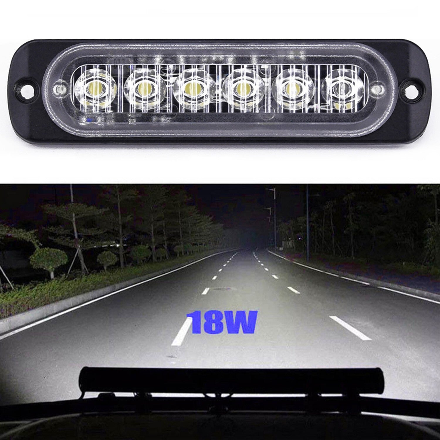 Universal Car Truck 6 LED Daytime Running Light DRL Daylight Fog-Lamp Headlight v