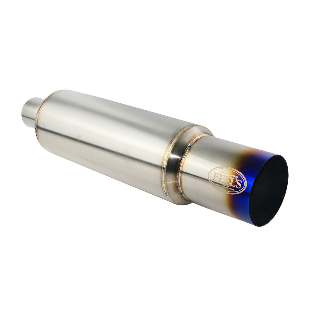 JZZ Burned Blue Round Straight Cut rear Exhaust Muffler for 2.5inch inlet 510mm