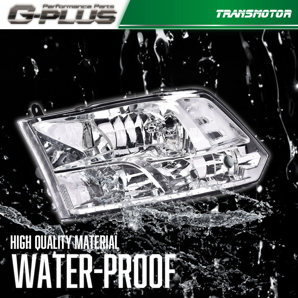 Fit For 09-18 for Ram 1500 - 3500 for CHRome Housing Clear Corner Headlight Headlight - v