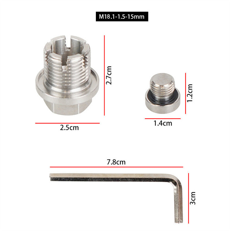 M18.1-1.5x15mm Oil Drain Plug Self Tapping Oil Pan Thread Repair Kit w/ O-Ring Q