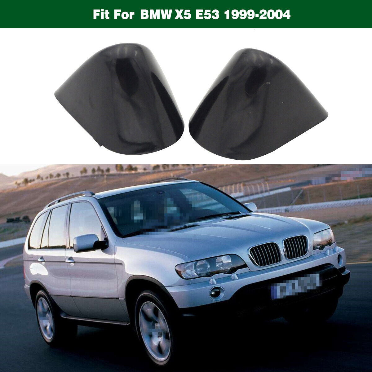 1Pair Headlight Lamp Washer Nozzle Spray Cover Cap Fit for BMW E53 X5 1999-2004 Q