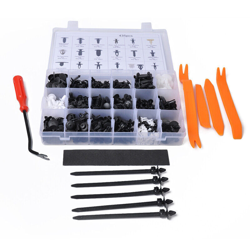 435-piece pack of car door panel fasteners, decorative rivets, screws, panel clips - for n