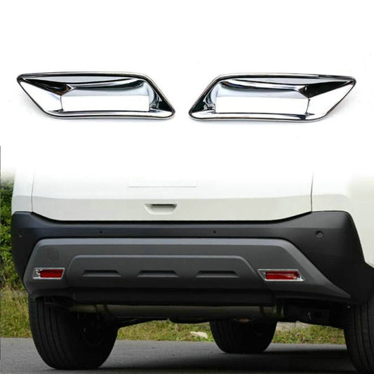 for Nissan Rogue 2021-2023 Chrome Rear Bumper Fog lamp Light Molding Cover Trim